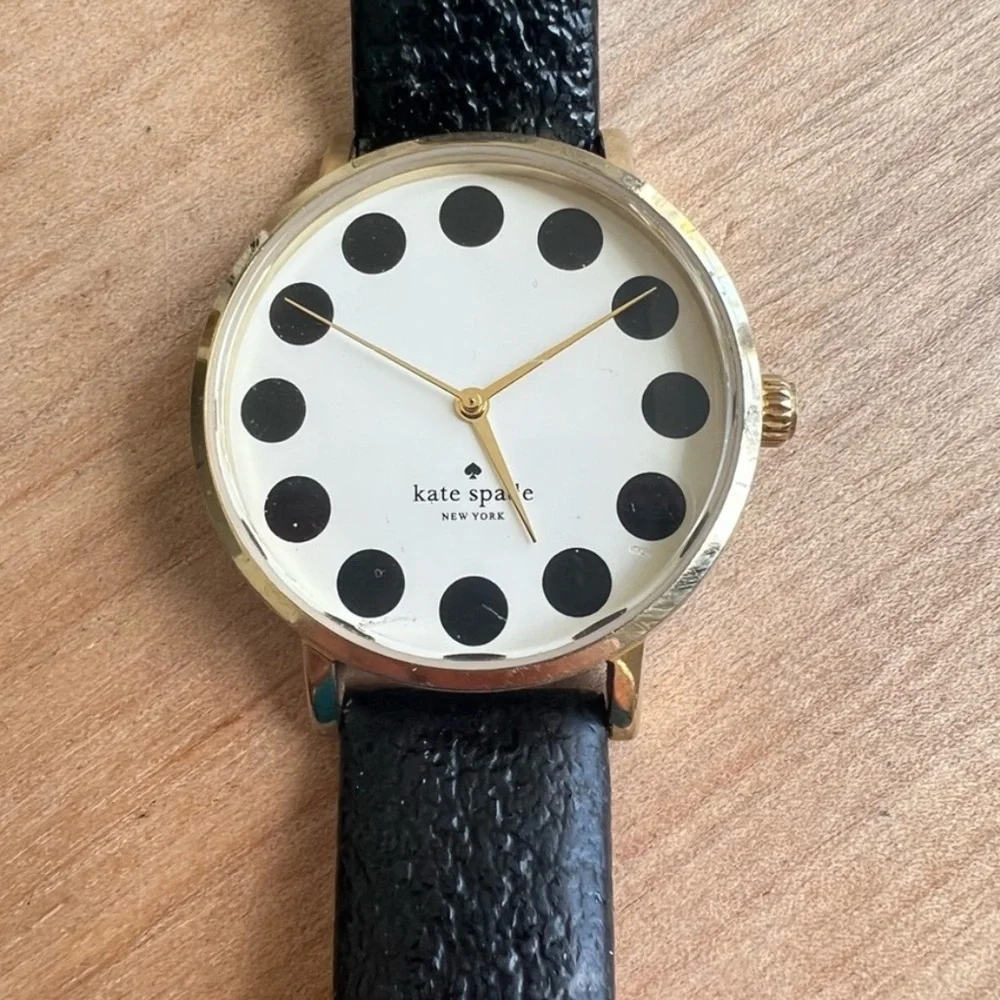 Kate Spade New York black and white polka dot watch NEW BATTERY